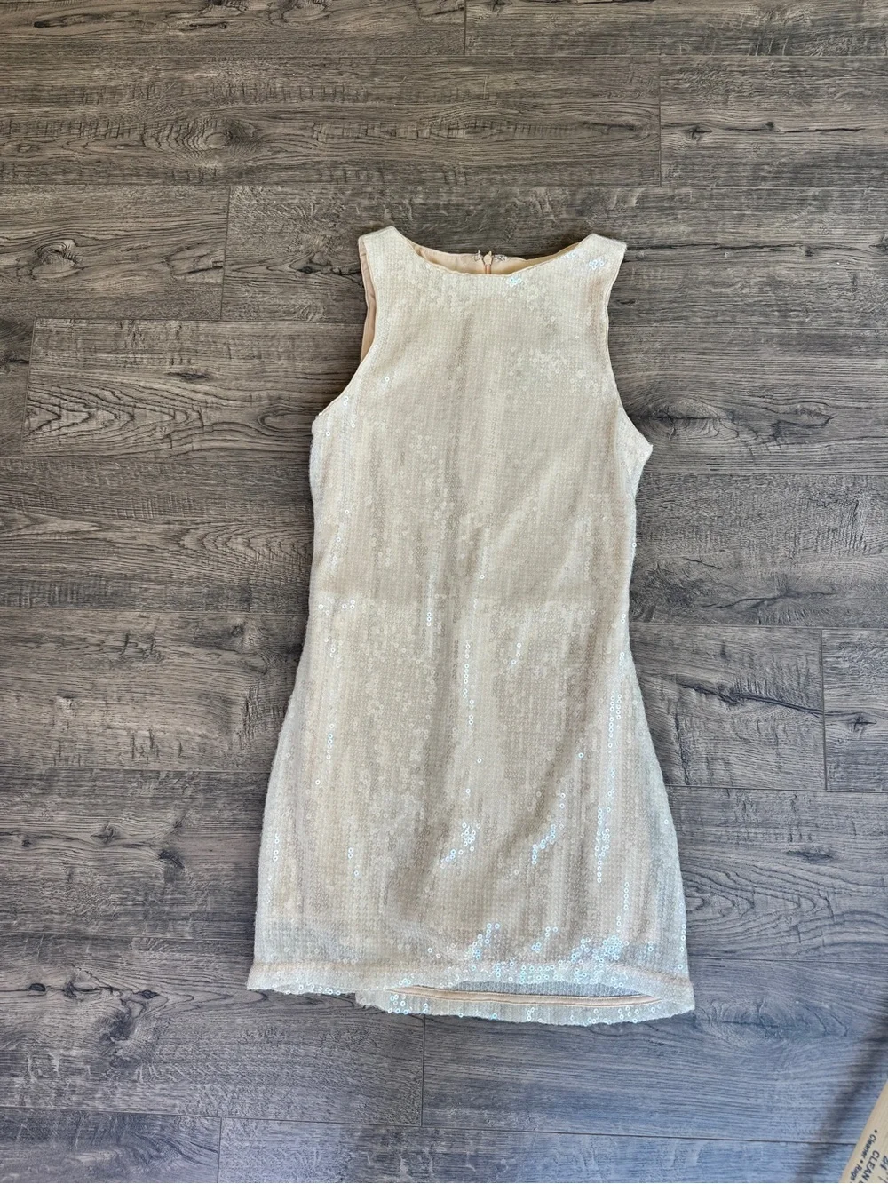 Princess Polly NWT Ivory Sequin Mini Dress w Built in Shorts